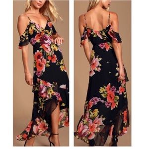 Lulu’s Love in Bloom Black Floral Dress